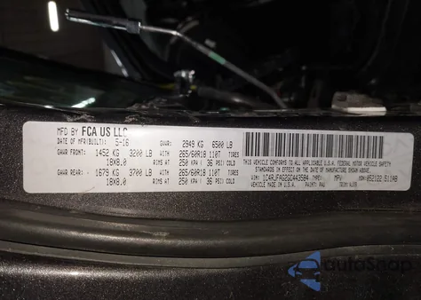 2016 Jeep Grand Cherokee 75Th Anniversary из США, поврежденный, VIN 1C4RJFAG2GC443584